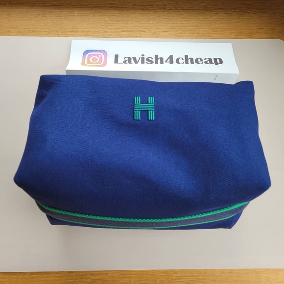 SOLD. 💯 Hermès Toile H large trousse Bride-A-Brac Pouch - Picture 2 of 10